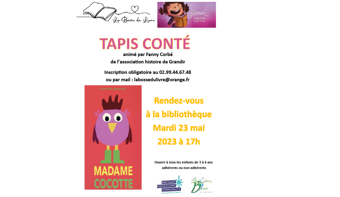 TAPIS CONTE – LA BOSSE DU LIVRE